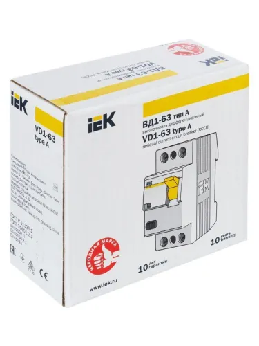 Выключатель дифференциального тока (УЗО) 2п 16А 30мА тип A ВД1-63 KARAT IEK MDV11-2-016-030 фото 3