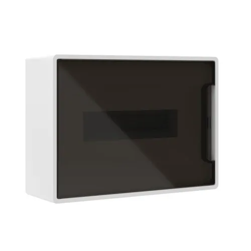 Щиток настенный Фрейм (FRAME) 12мод. с тонированной дверцей с 2 шин PEN на 8+6 отверст. бел. DKC F12W1WD