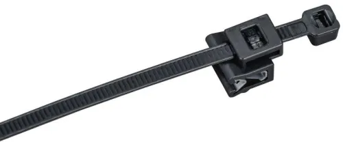 Хомут 4.8х200мм P6.6 с креплением на кромку черн. (уп.100шт) IEK UHH17-D048-200-100-K02