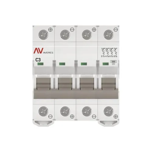 Выключатель автоматический 4п C 3А 10кА AV-10 DC AVERES EKF mcb10-DC-4-03C-av фото 3