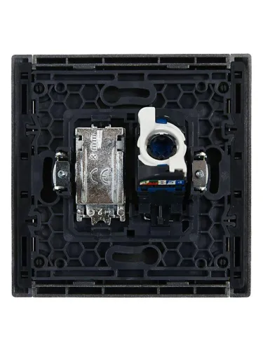 Розетка 2-м TV+RJ45 кат.6 FORTE&PIANO FP537 сталь IEK FP-AK20-2-K46 фото 3