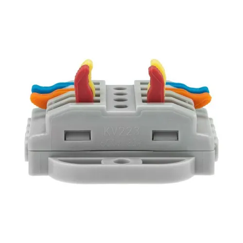 Клемма строительно-монтажная СМК проходная 222-424P 4п 0.08-4кв.мм с монтажной площадкой сер. (уп.25шт) Rexant 07-6264 фото 3