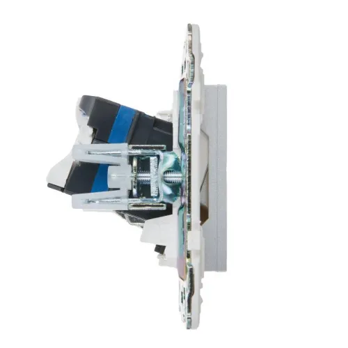 Розетка двойная TV+RJ45 кат.6E SKANDY SK-A15S серебр. IEK SK-AK20-2-K23 фото 4