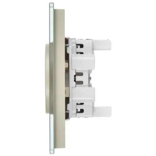 Розетка 2-м SKANDY 10А без заземл. без защ. шторок для плоской вилки SK-R03B беж. IEK SK-R20-10-K10 фото 5