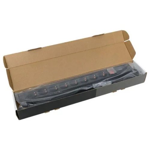 Блок PDU TERACOM PRO 19дюйм 1U 16А/250В 8 роз. Schuko с выключат. шнур 2м 3х1.5кв.мм вилка Schuko корпус алюм. черн. EKF TRP-HPD-LS-16A-8SH-2MSH фото 10