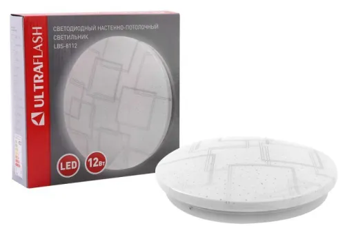 Светильник светодиодный LBS-8112 12Вт 4500К lines настенно-потолочный Ultraflash 15144 фото 4
