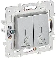 Выключатель 2-кл. SKANDY 10А SK-V16S для отелей с индикацией серебр. IEK SK-V20-2-10-K23