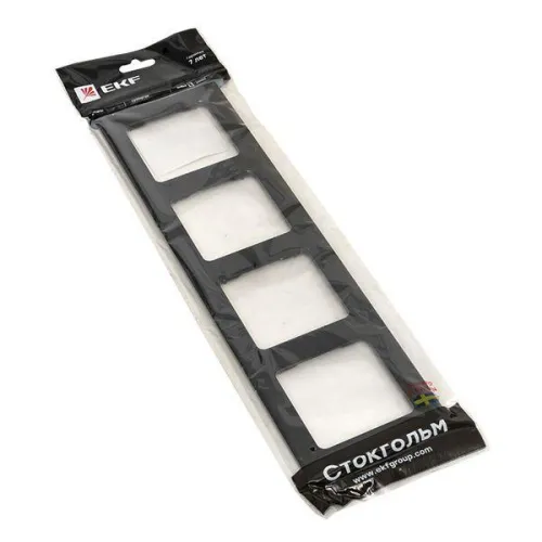 Рамка 4-м Стокгольм металл. черн. PROxima EKF EZM-G-305-10 фото 2