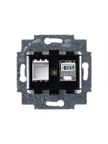 Розетка информационная Levit RJ45 кат. 5e и заглушка бел. ABB 2CHH295117A6003 фото 2