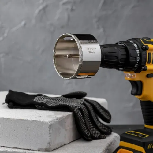 Коронка алмазная 68мм с центровочным сверлом Kranz KR-92-0018 фото 4