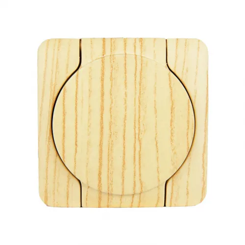 Розетка 1-м ОП с крышкой VIOLA с заземл. беленый дуб LEZARD 751-5200-123 фото 2