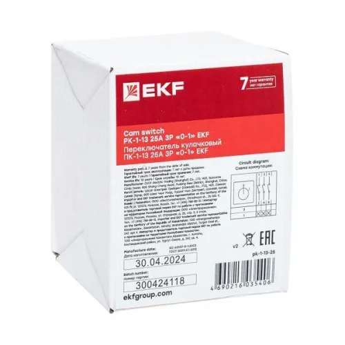 Переключатель кулачковый ПК-1-13 3П 25А "0-1" EKF pk-1-13-25 фото 12