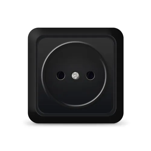 Розетка 1-м ОП Олимп 16А IP20 без заземл. черн. Universal 2224