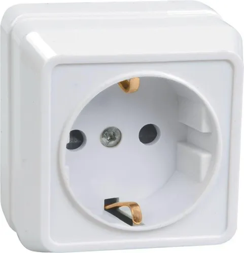 Розетка 1-м ОП Октава РС20-3-ОБ 16А IP20 с заземл. бел. GENERICA ERO11-K01-16-DC