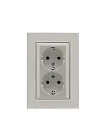 Розетка 2-я Karea LINE STAR с заземл. жемчуж. Makel 86100082