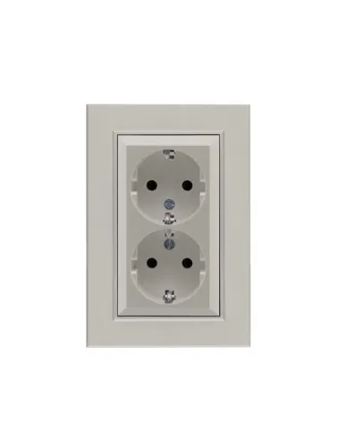 Розетка 2-я Karea LINE STAR с заземл. жемчуж. Makel 86100082