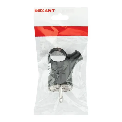 Вилка Евро угловая 16А с заземл. с кольцом черн. Rexant 11-8953 фото 5