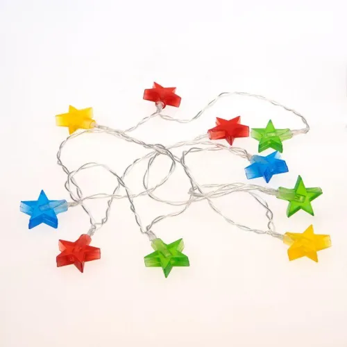 Гирлянда светодиодная "Звездочки" 1.5м 10LED мультиколор 0.1Вт IP20 провод ПВХ прозр. элементы питания 2хAA (не в компл.) Neon-Night 303-090 фото 3