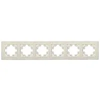 Рамка 6-м Афина фактурная универс. слоновая кость (ivory) Universal A11043-I