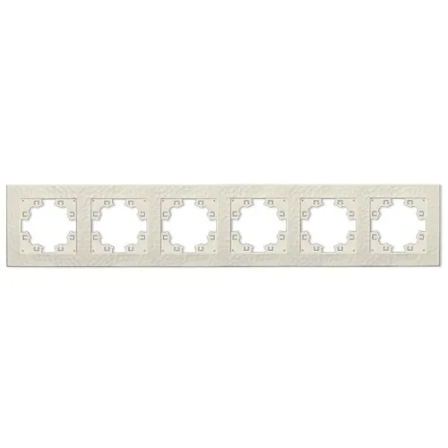Рамка 6-м Афина фактурная универс. слоновая кость (ivory) Universal A11043-I