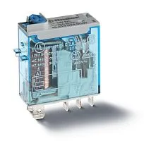 Реле миниатюрное промышленное электромеханич. монтаж в розетку или наконечники Faston (4.8х0.5мм) 1CO 16А AgNi 230В AC влагозащ. RTII опции: мех. индикатор FINDER 466182300020