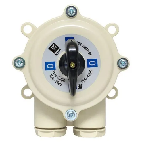 Выключатель пакетный 1-кл. 16А IP56 ПВ3-16 М1 пл. беж. EKF pv-3-16-4 фото 8