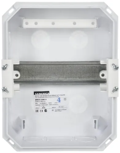 Бокс ЩРВ-П-6 мод. встраив. пластик IP41 GENERICA MKP12-V-06-41-G фото 2