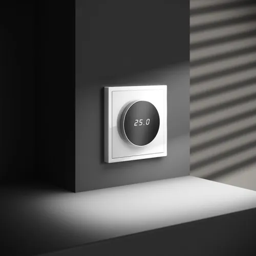 Терморегулятор электронный S70 с индикацией и датчиком для теплого пола механизм бел. глянцевый Voltum VLS070101 фото 5