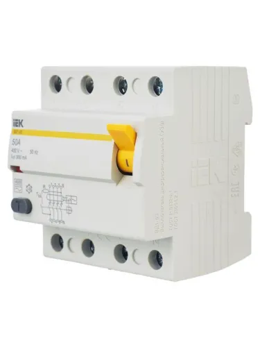 Выключатель дифференциального тока (УЗО) 4п 50А 300мА тип AC ВД1-63 KARAT IEK MDV10-4-050-300 фото 11