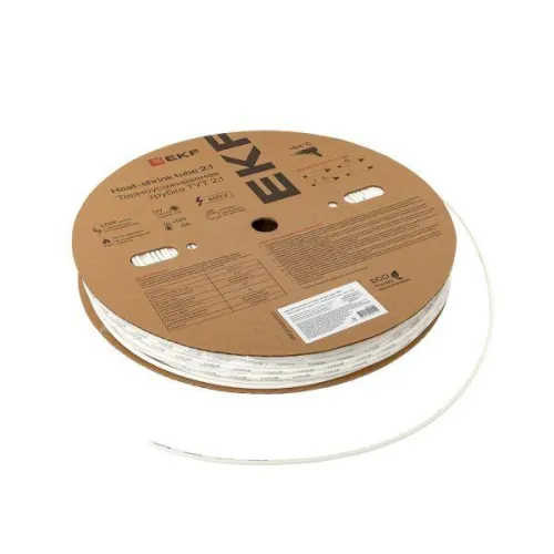 Трубка термоусадочная ТУТ нг 4/2 бел. (уп.200м) EKF tut-4-w фото 2