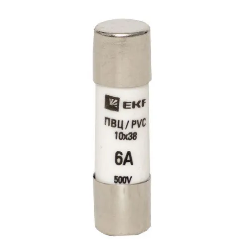 Вставка плавкая цилиндрическая ПВЦ 10х38 6А EKF pvc-10x38-6 фото 2