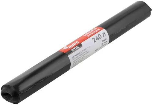 Мешок для строительного мусора ПВД прочные 240л 900х1400мм толщина 35мкм (уп.10шт) КУРС 11926 фото 4