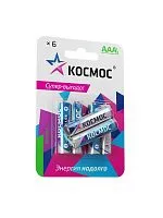 Элемент питания алкалиновый AAA/LR03 BP-6 (блист.6шт) КОСМОС KOCLR03BL6