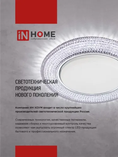 Светильник точечный GX53R-glass SMT GX53 IP20 230В квадрат встраив. матов. бел. IN HOME 4690612014111 фото 7