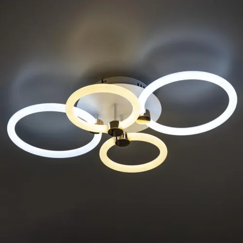 Люстра светодиодная OTTIMO Алиса 100Вт 2700К+6400К/4200К/6400К+2700К 615х415х130мм 45кв.м ДУ диммир. бел./зел. Ritter 51612 9 фото 6