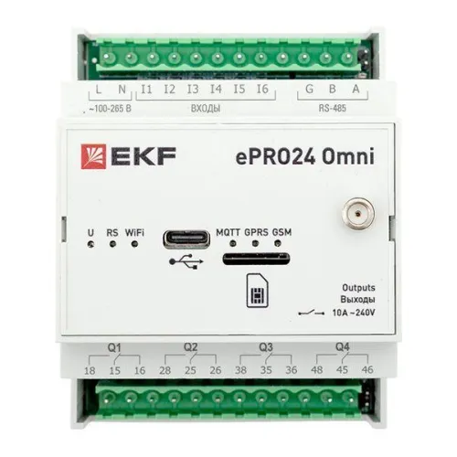 Контроллер удаленного управления 6вх./4вых. Wi-Fi GSM 230 В ePRO24 Omni EKF ePRO24-6-4-WG-OMNI фото 16