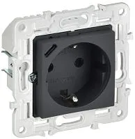 Розетка SKANDY 18Вт 16А с заземл. защ. шторки с USB C SK-R17G графит IEK SK-R14-16-U14-018-K53