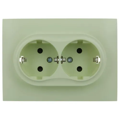 Розетка 2-м SKANDY 16А с заземл. защ. шторки в сборе SK-R07G мятный IEK SK-R24-16-K06-F фото 2