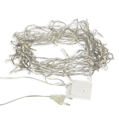 Гирлянда светодиодная универсальная 10м 100LED тепл. бел. 4Вт IP20 с контроллером 8 режимов провод ПВХ прозр. Neon-Night 303-063 фото 4