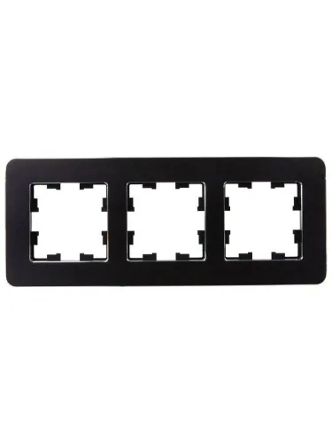 Рамка 3-м BRITE РУ-3-1-Бр метал. черн. RE IEK BR-M32-M-01-K02 фото 3