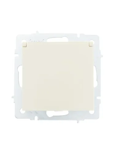 Розетка 1-м СП Vesna с заземл. с крышкой ПБТ механизм кремов. LEZARD 742-0388-123B