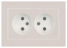 Розетка 2-м СП Accent 6-204-06 16А IP20 250В 2P AL/CU перламутр. Intro Б0063446