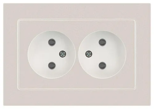 Розетка 2-м СП Accent 6-204-06 16А IP20 250В 2P AL/CU перламутр. Intro Б0063446