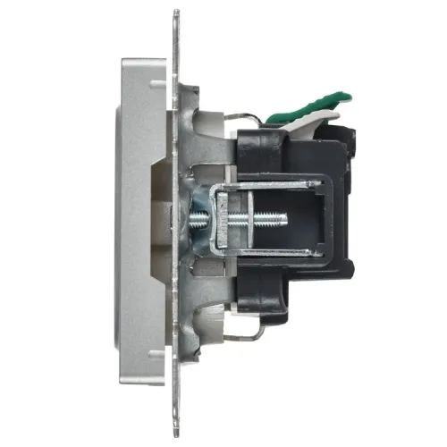 Розетка 1-м BRITE РС24-1-0-БрА 16А IP20 с заземл. с защ. шторк. безвинтов. крепл. механизм алюм. IEK BR-R14-16-1-K47 фото 5