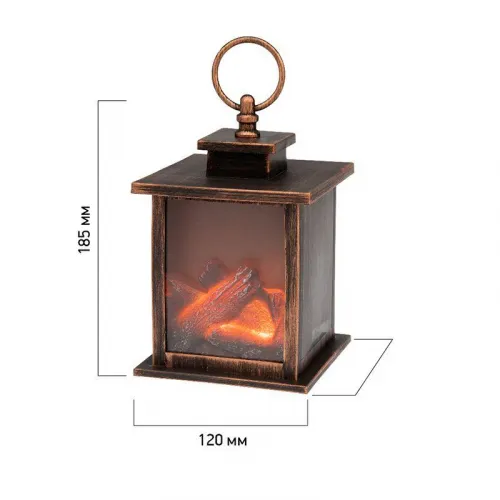 Камин светодиодный "Кантри" 12х12х18.5см эффект живого огня элементы питания 3хAAA (не в компл.) Neon-Night 511-031 фото 4