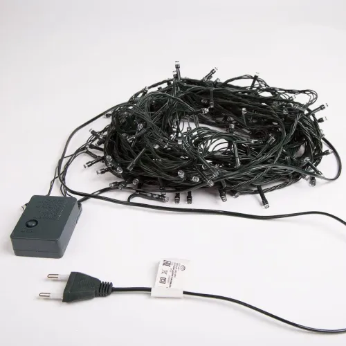 Гирлянда светодиодная "Твинкл Лайт" 15м 120LED бел. 6.9Вт 220-240В IP20 с контроллером 8 режимов провод ПВХ темн. зел. Neon-Night 303-055 фото 5