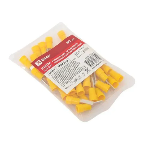 Наконечник штыревой плоский изолированный НШПИ 2.5-6.0 (уп.50шт) EKF nshpi-2.5-6.0 фото 4