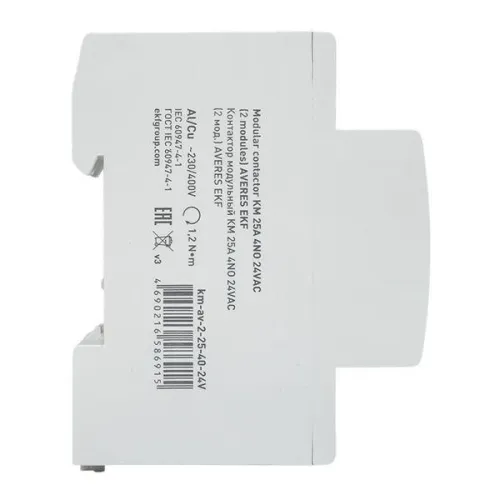 Контактор модульный КМ 25А 4NO 24В AC (2 мод.) AVERES EKF km-av-2-25-40-24V фото 8