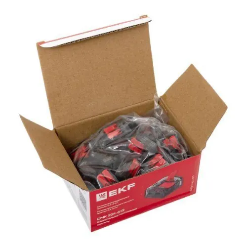 Клемма строительно-монтажная СМК 221-612 2-проводная 0.5-4.0(6)кв.мм с рычагом (уп.50шт) PROxima EKF plc-smk-221-612 фото 3