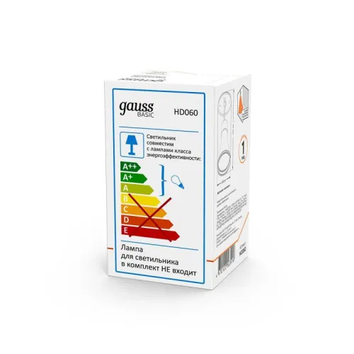 Светильник Basic накладной под лампу GU10 бел. GAUSS HD060 фото 4